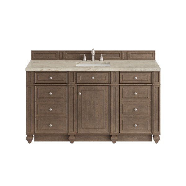 60″ James Martin Bristol 157-V60S-WW-3TJR Vanity Cabinet 3 CM Tajnar Eclos Top