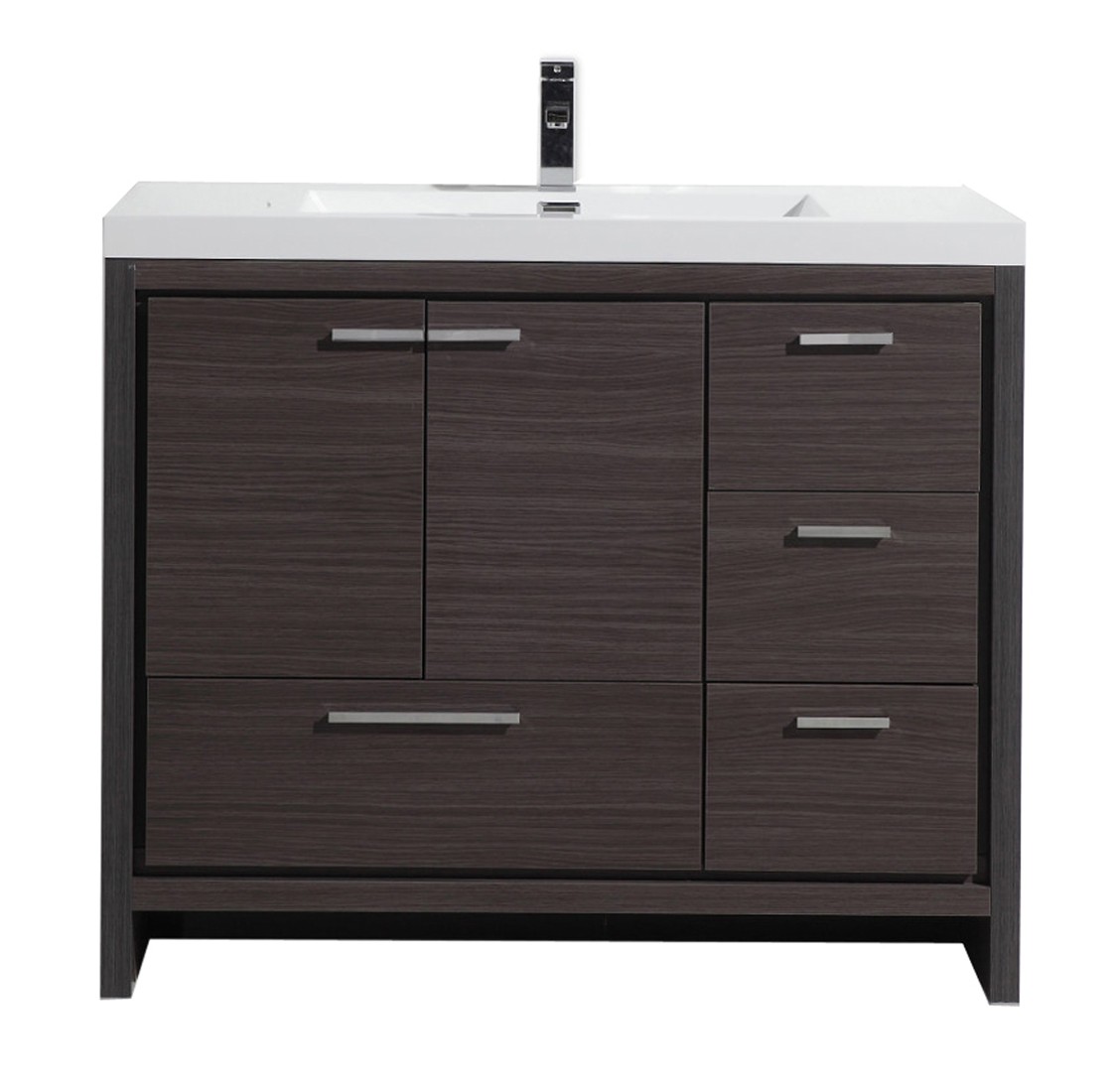 Alma Allier 42″ Natural Wood Finish With Integrated Sink / Right Side Drawers