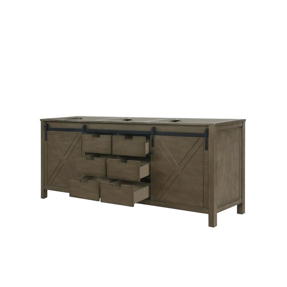 Lexora Home Marsyas 80″ Vanity Cabinet in Rustic Brown