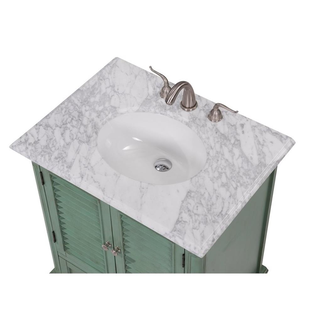 Elegant Decor Rhodes 30″ Wood Single Bathroom Vanity in Vintage Mint Green