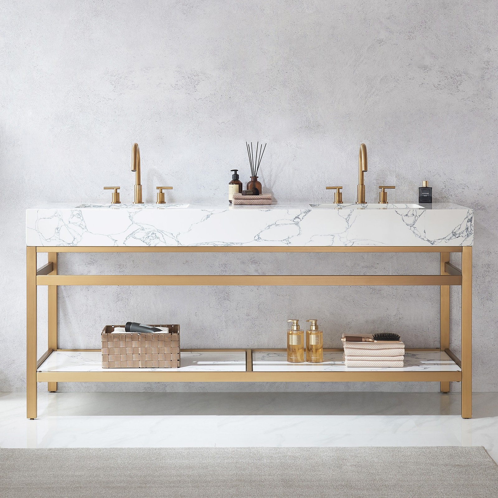 Miseno MV-NM-702772M Ecija 72″ – Brushed Gold / Pandora White