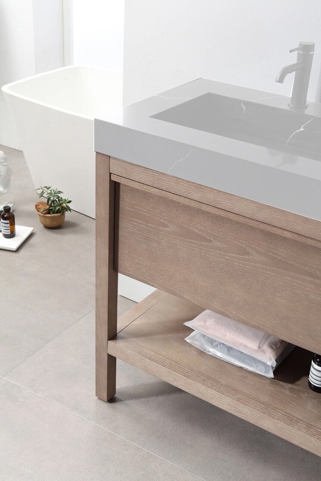 BIBURY 60” MODERN BATHROOM VANITY (BASE ONLY!!!)