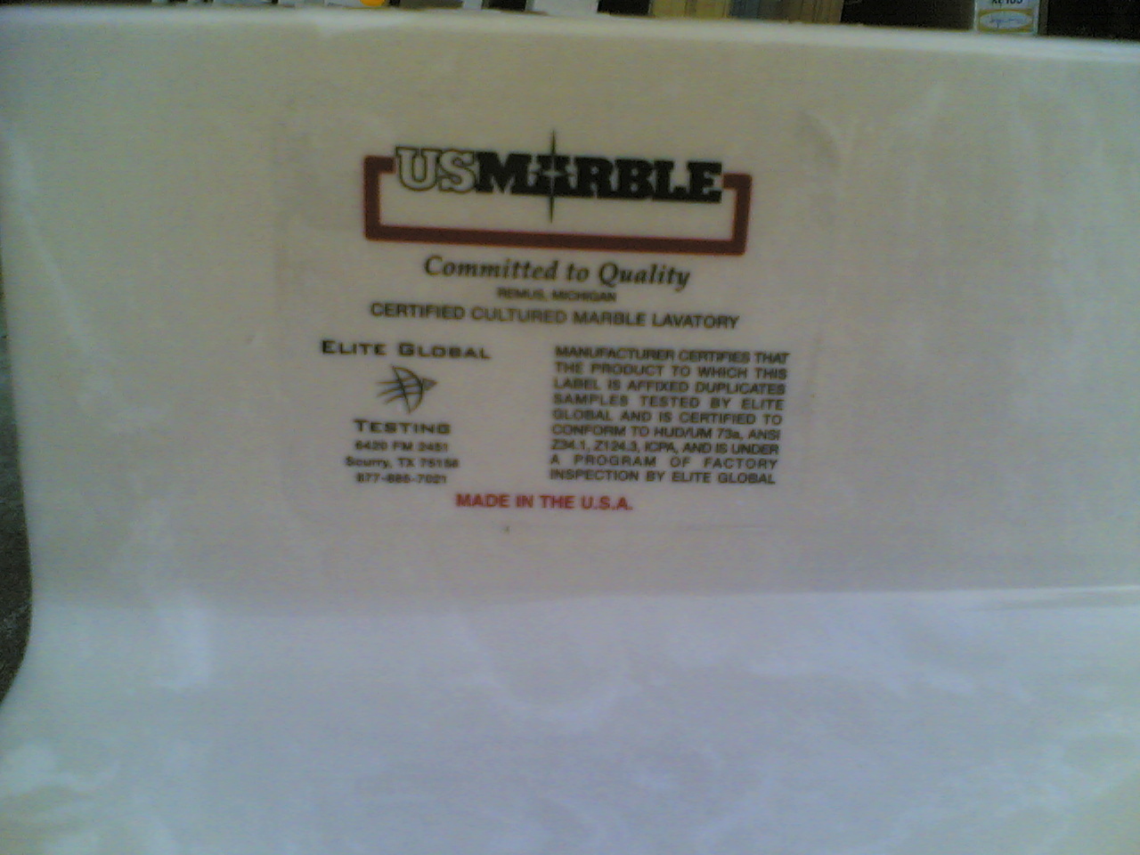 NEW ~ Bathroom Premium White-Beige CULTURED MARBLE Vanity Cabinet Top SINK 54×22