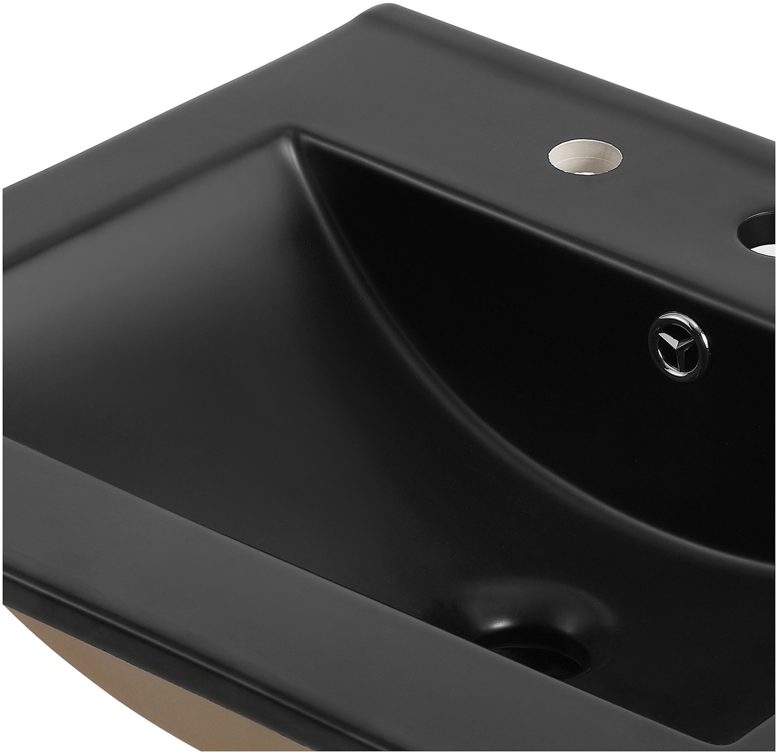 JONATHAN Y Lighting SNK1000 Ancillary 20″ Ceramic Vanity Top – Black