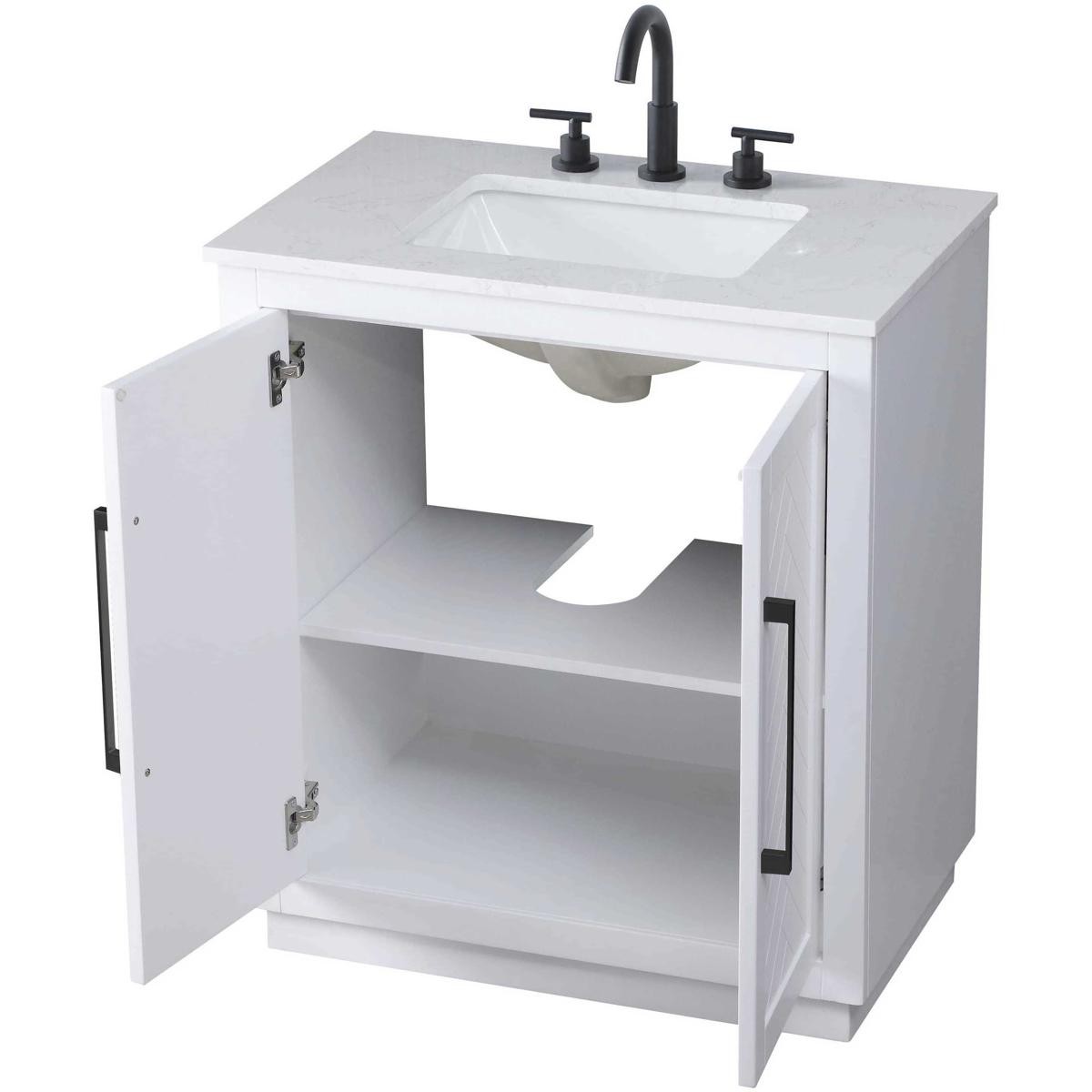 Elegant Lighting VF29030WH Chase 30 X 34 inch White Bathroom Vanity Cabinet