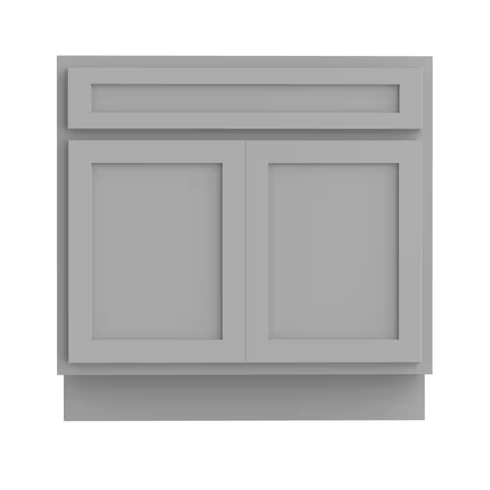 36 In. W X 21 In. D X 32.5 In. H 2-Doors Bath Vanity Cabinet Only in Gray (Unass