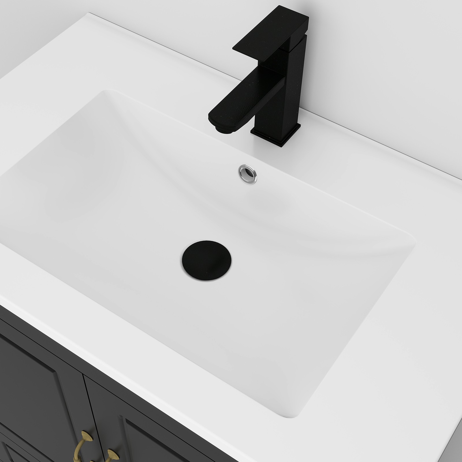 30″ Bathroom Vanity with Ceramic Sink Soft-Close 2 Doors 1 Drawer Faucet Modern