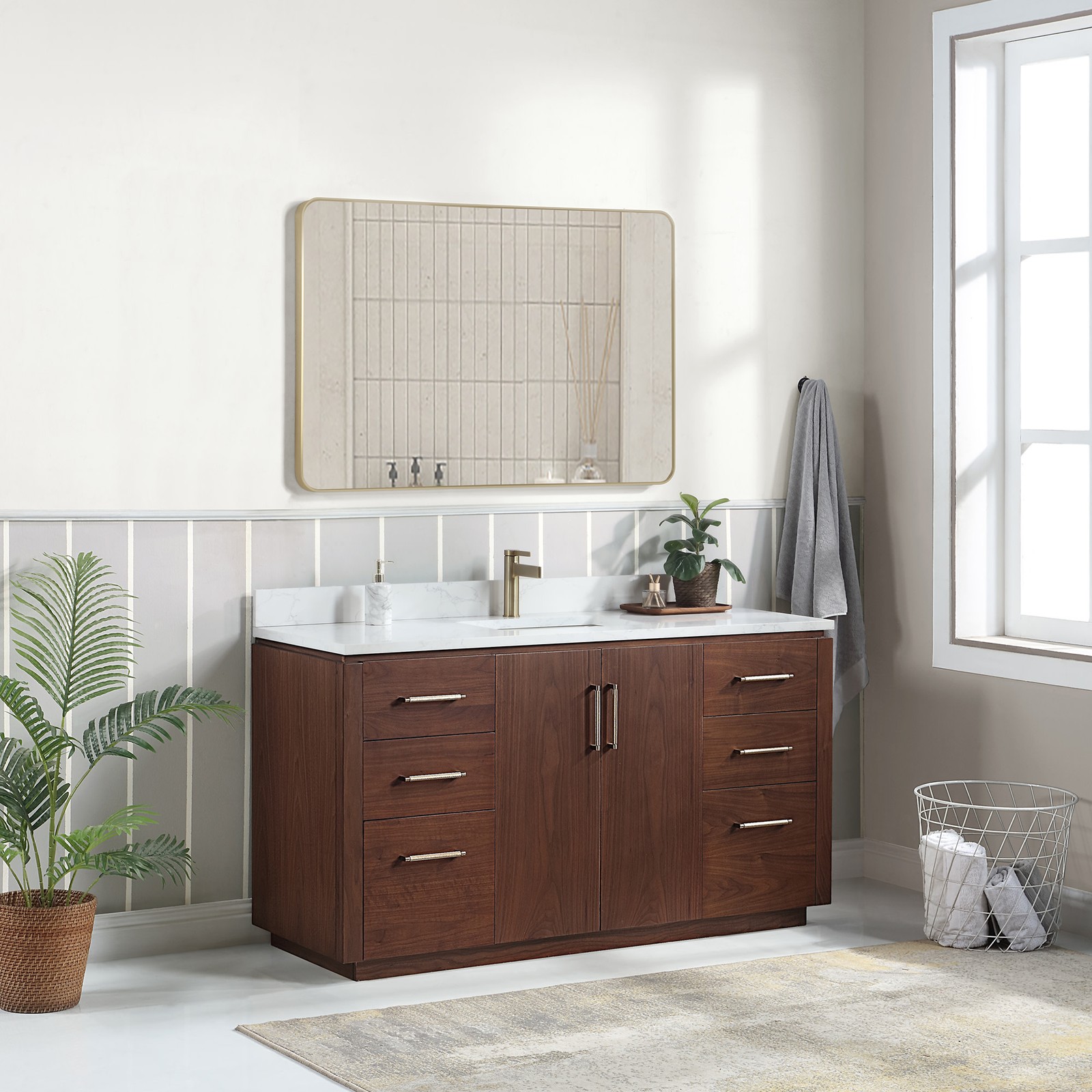 Miseno MV-NM-705760 San 60″ – Natural Walnut / White Grain