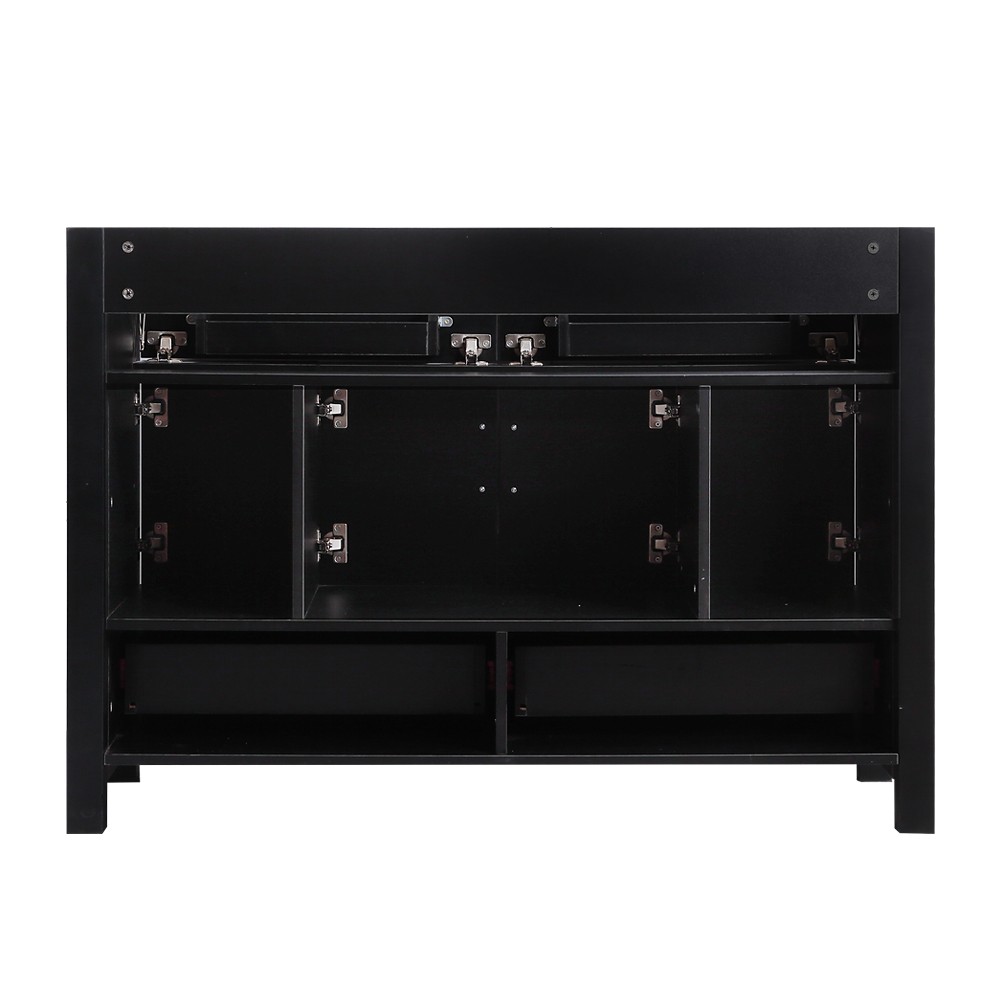 48″ Black Bathroom Vanity with 4 Soft Close Doors & 4 Drawers