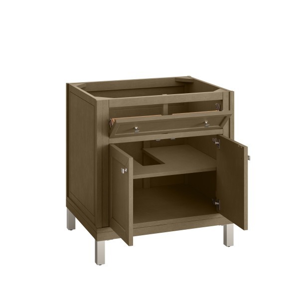 30″ James Martin Chicago 503-V30-WLW-3CSP Vanity Cabinet Charcoal Soapstone Top