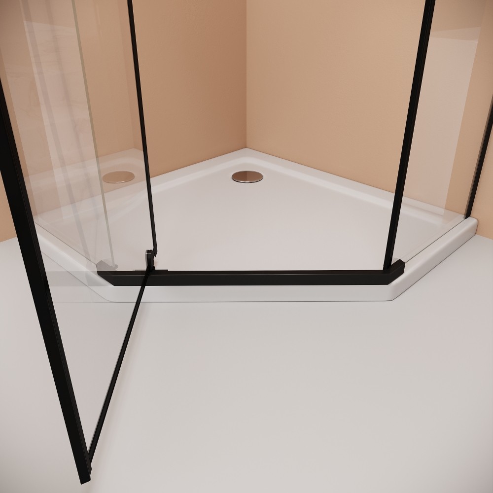 36x36x72″ Neo-Angle Frameless Corner Shower Door, 1/4″ Tempered Glass