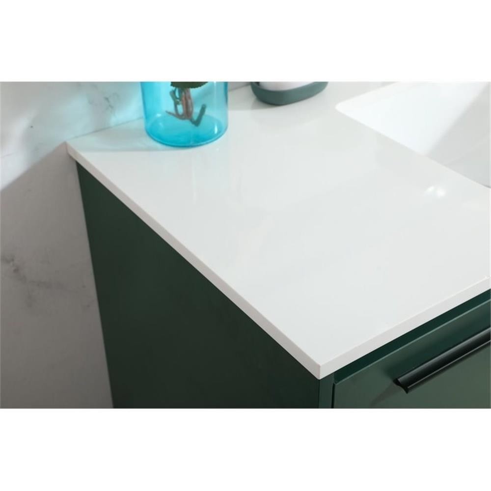 Elegant Decor Roman 40″ Aluminum Alloy MDF Single Bathroom Vanity in Green