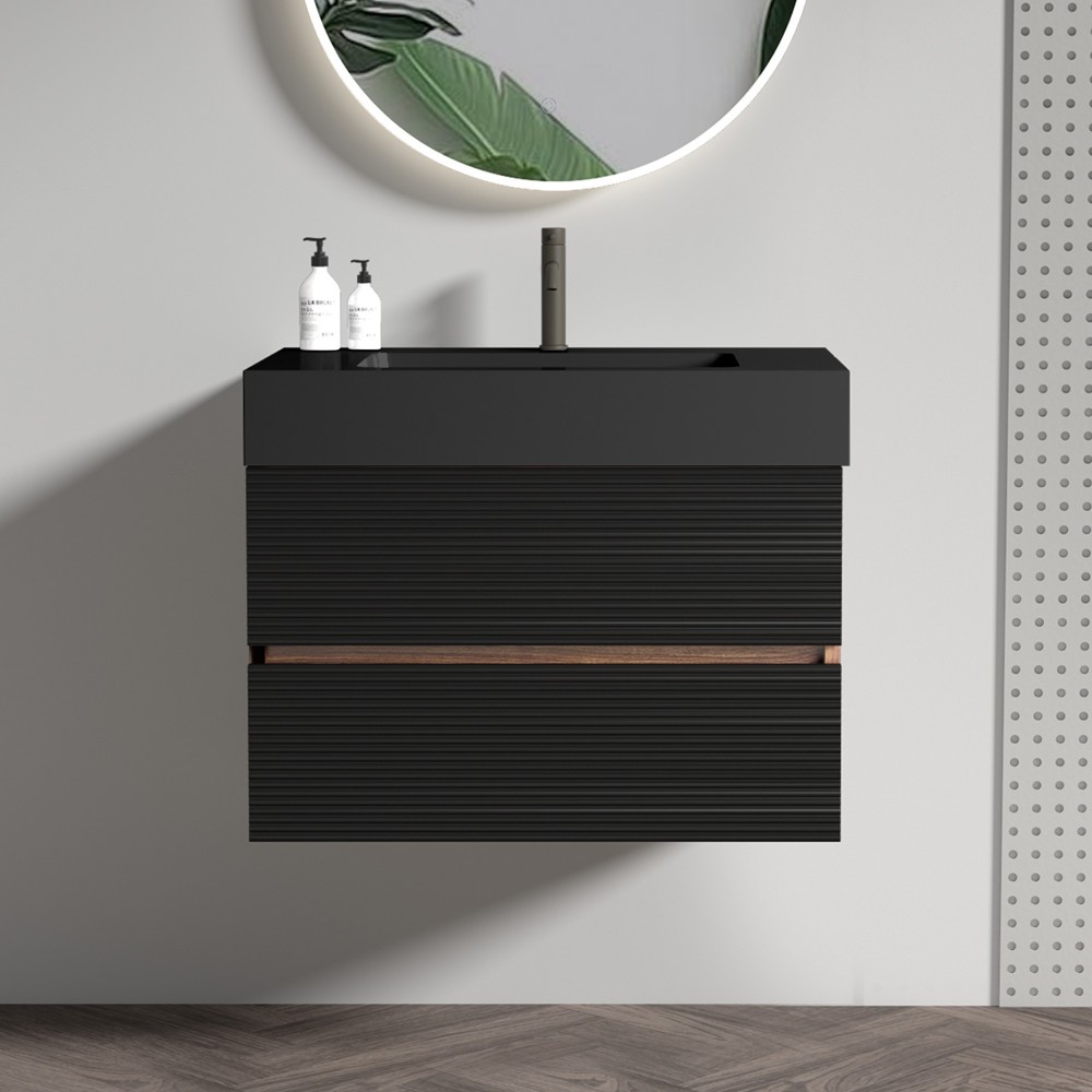 24″ 30″ Wall Mounted Bathroom Vanity with Sink,2 Drawers,Floating Vanity Cabinet