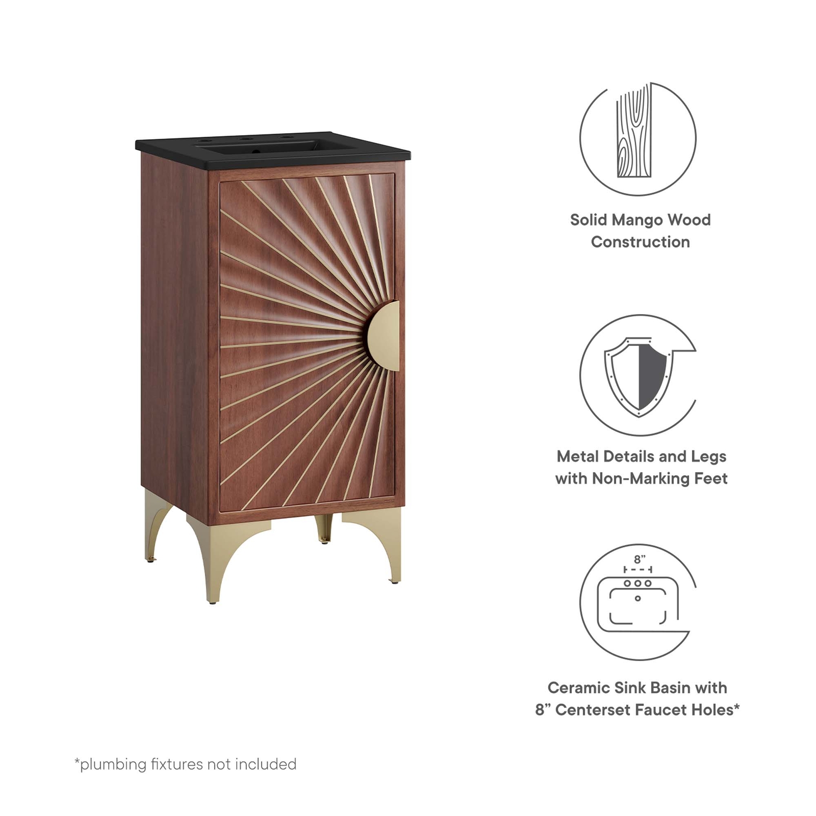 Daylight 18″ Bathroom Vanity in Black Walnut