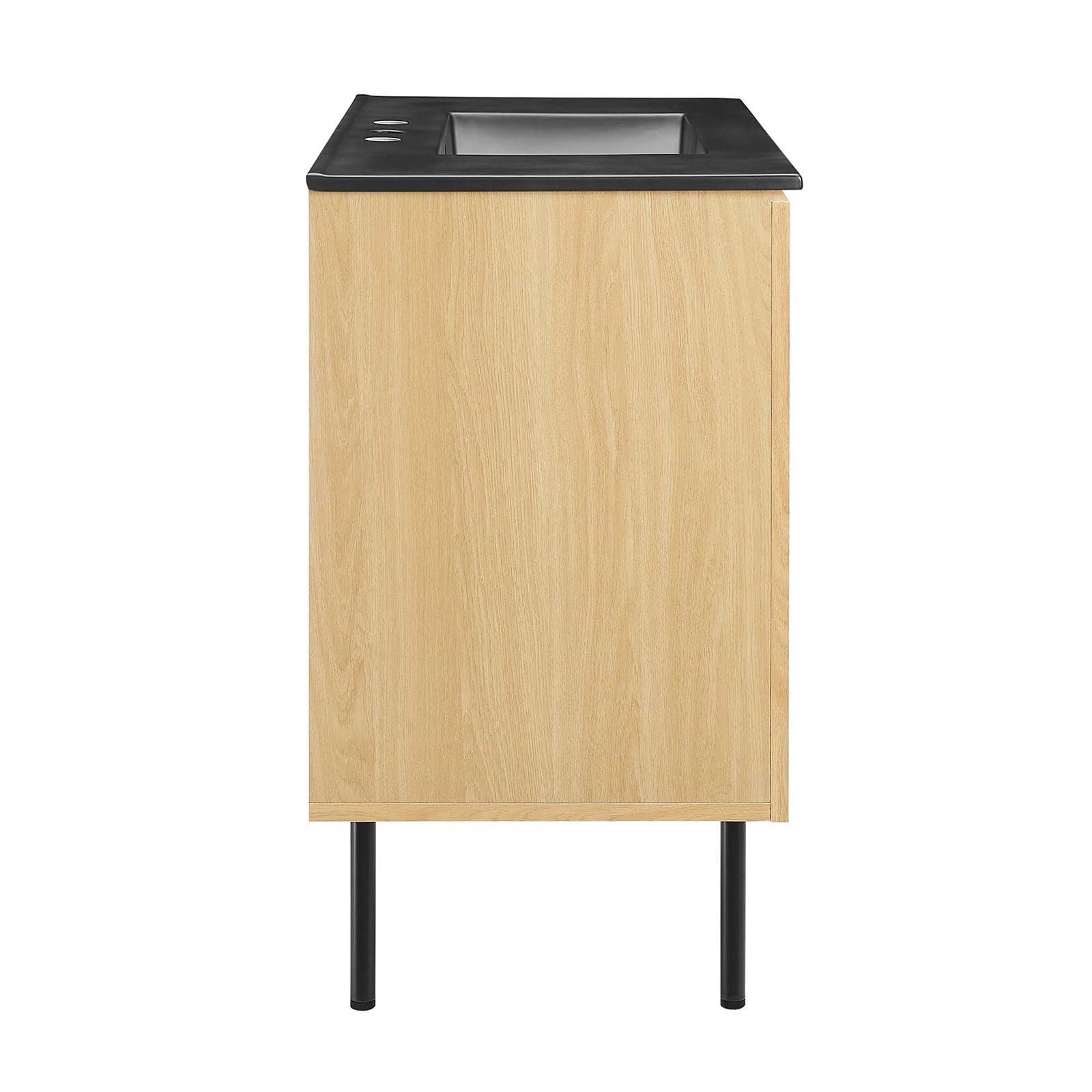 Modway Chaucer 36” Bathroom Vanity in Oak Black With Ceramic Sink Basin