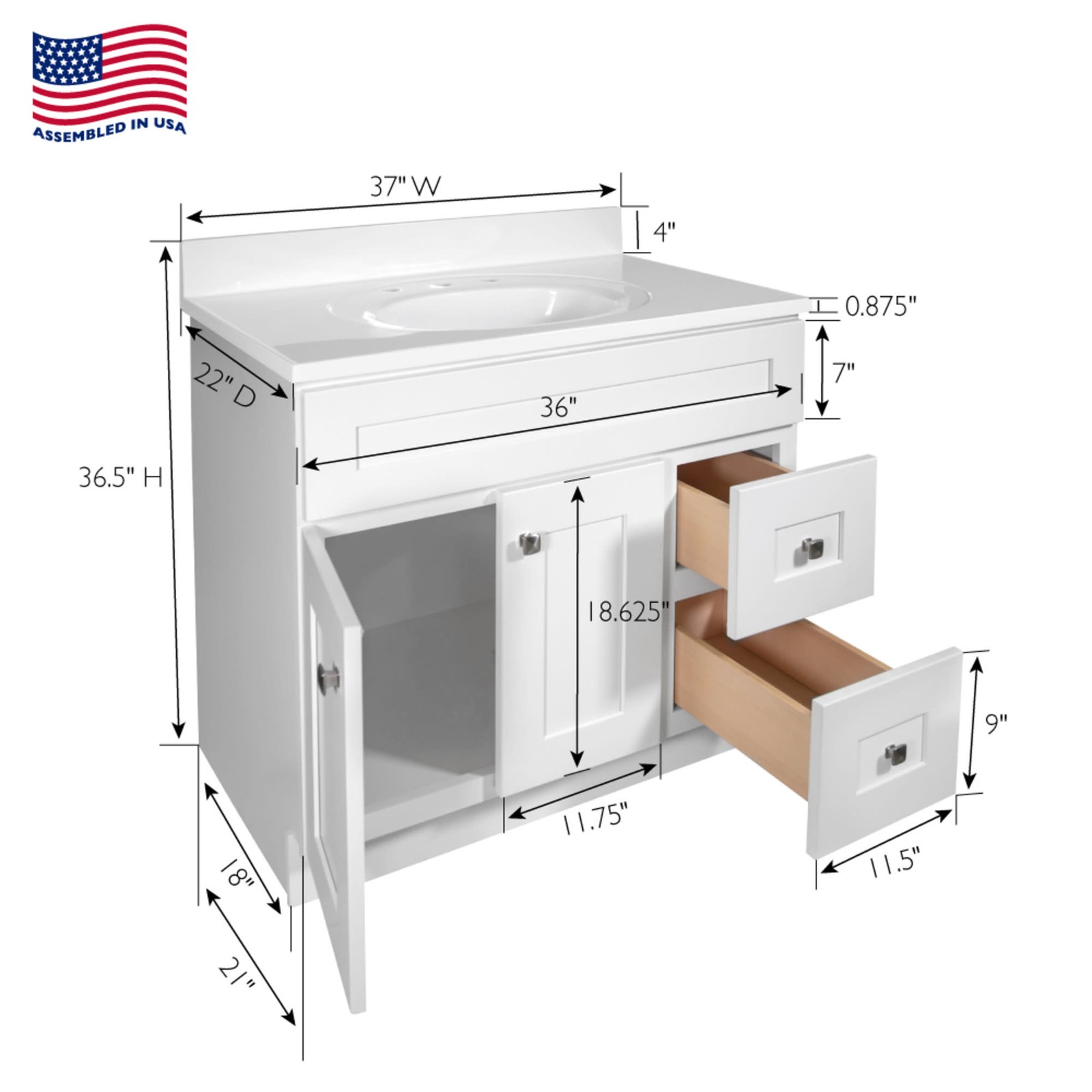 Design House 216150 Brookings 36″ – White
