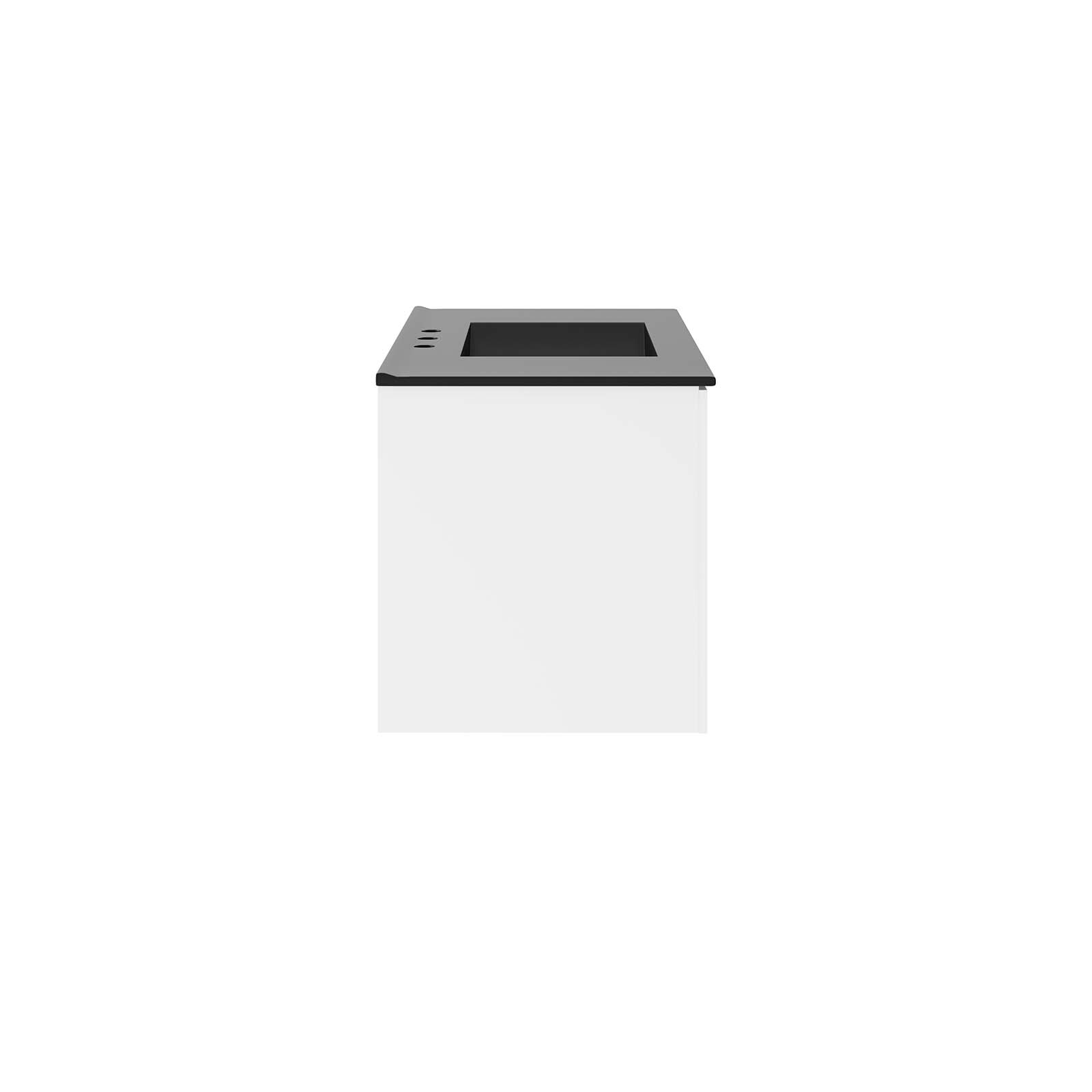 Modway Vitality 36″ Wall-Mount Bathroom Vanity in White Black