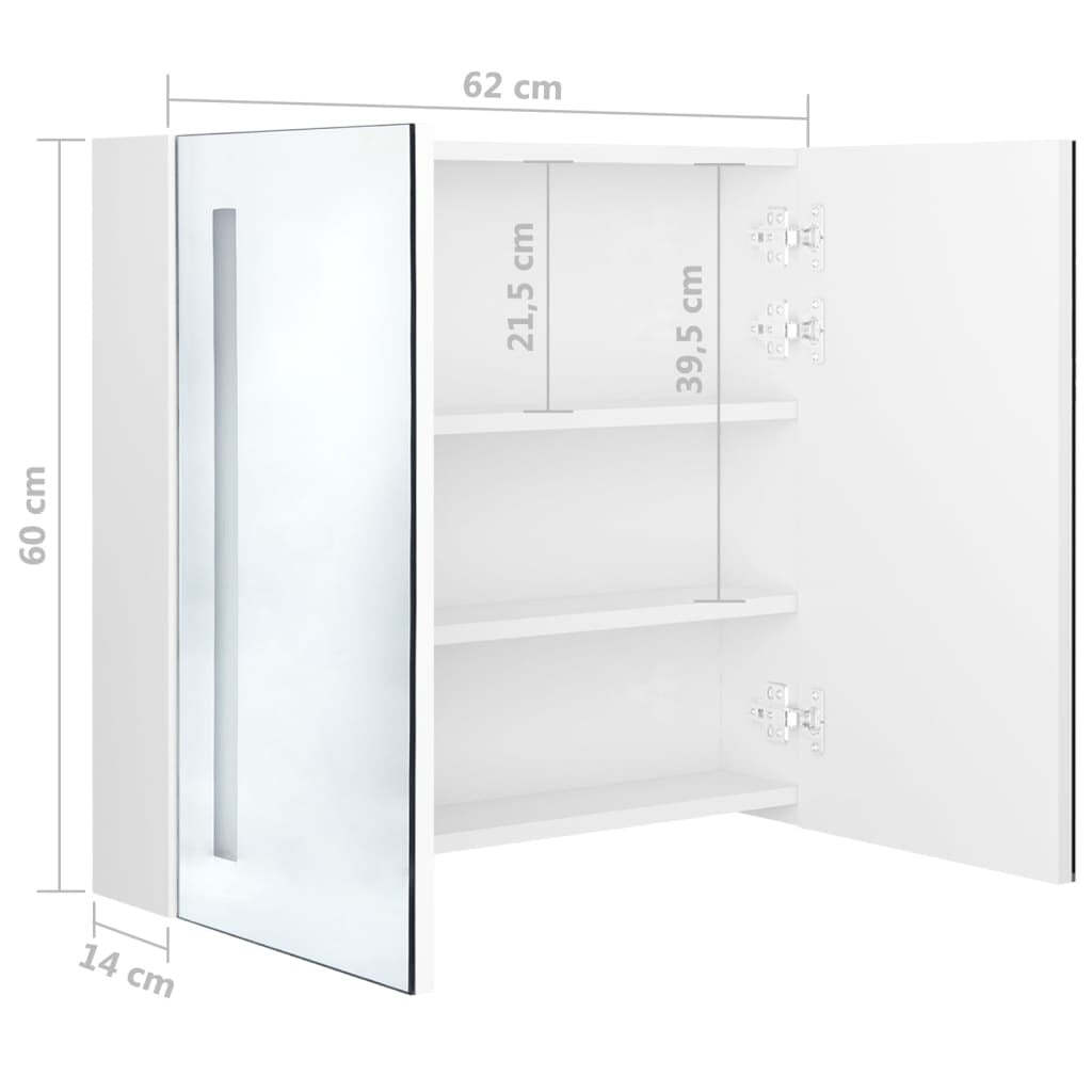 LED Bathroom Mirror Cabinet Shining White 24.4″x5.5″x23.6″