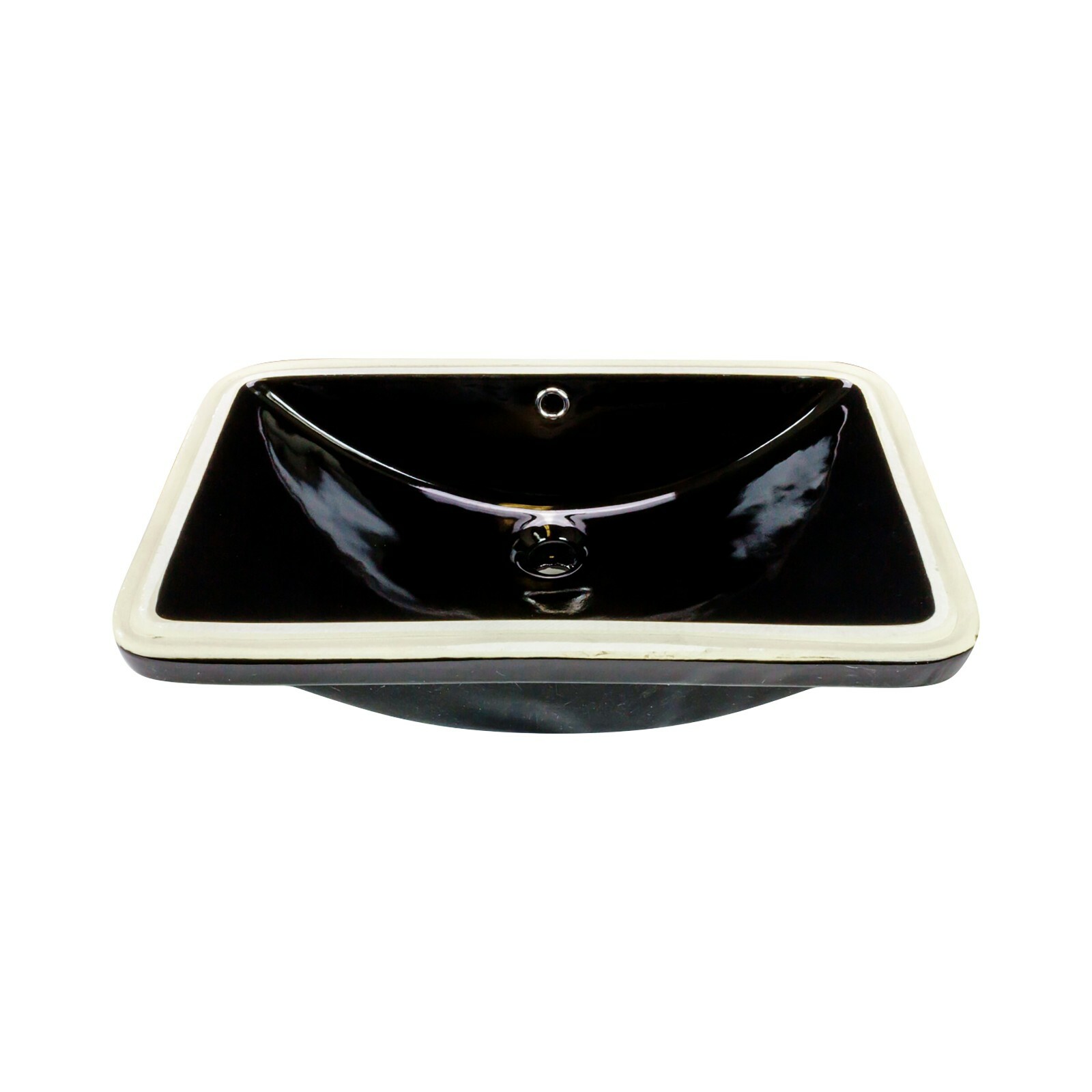 Moat Rectangular Shaped Undermount Bathroom Vanity Sink 24″ X 15-3/4″ Black