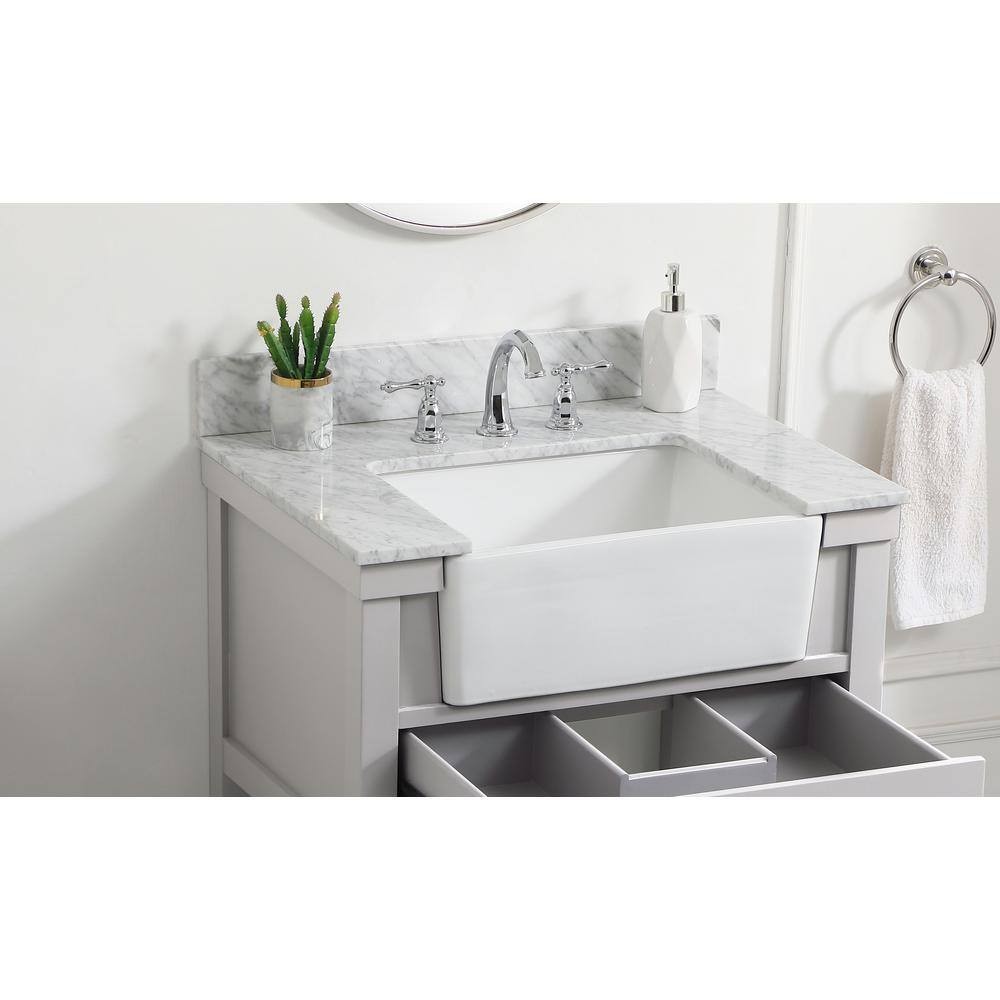 Unbranded Timeless Home 30 in. W Marble Vanity Backsplash in Carrara White