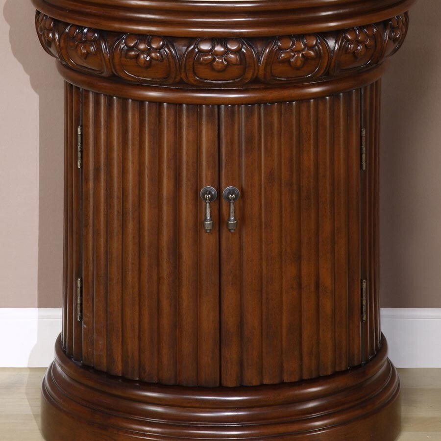 24″ Silkroad Exclusive HYP-0160-T-24 Chestnut Vessel Sink Travertine Top Vanity