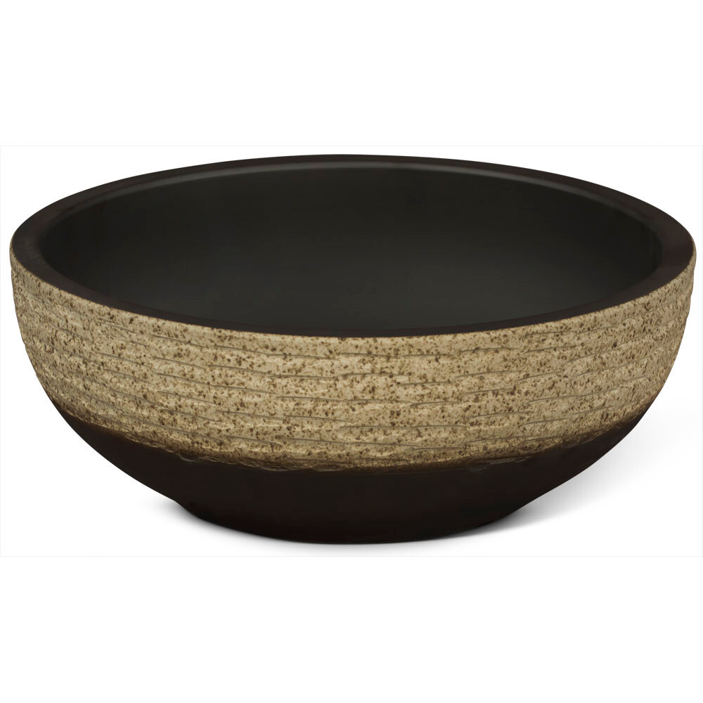 US Seller – 16in Abstract Design Ivory Textured Oriental Porcelain Basin