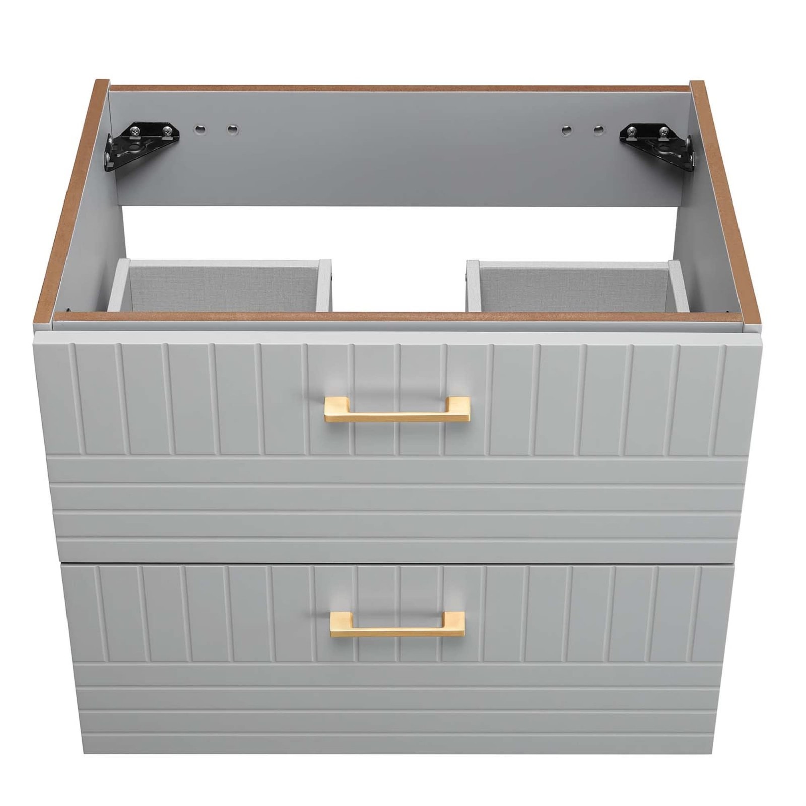 Modway Daybreak 23.5″ Particleboard MDF Wood Wall-Mount Bathroom Vanity in Gray