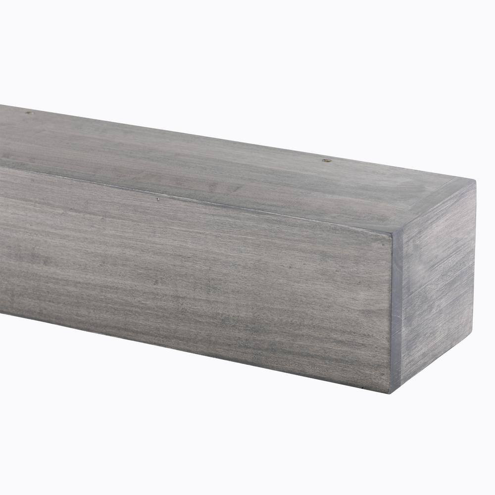 48 In. W X 5.5 In. H X 6.25 In. D Modern Farmhouse Ash Gray Cap-Shelf Mantel Fre