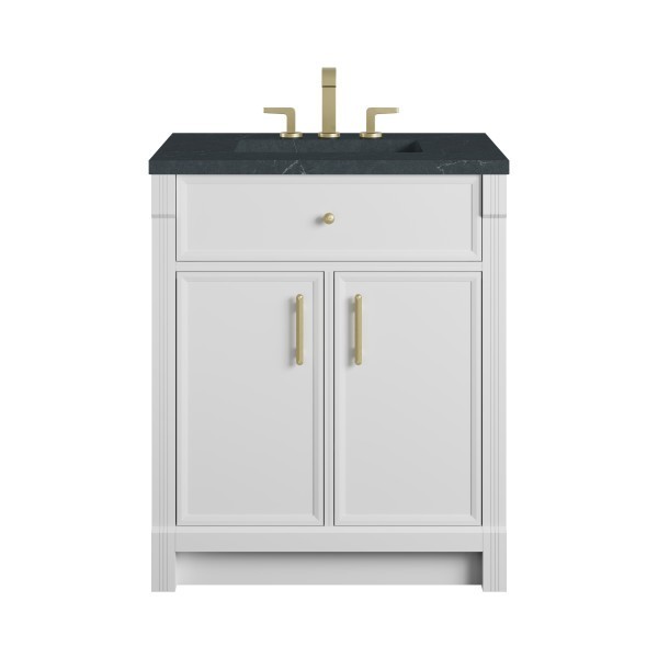 30″ James Martin Bellshire 660-V30-BW-3CSP Vanity Cabinet Charcoal Soapstone Top