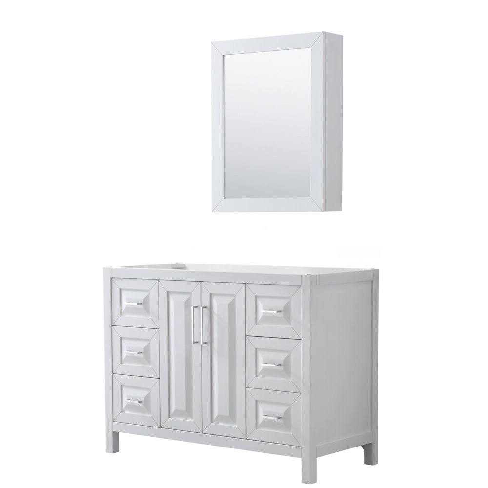 Wyndham Collection WCV252548SCXSXXMED Daria 47″ Single – White / Polished Chrome