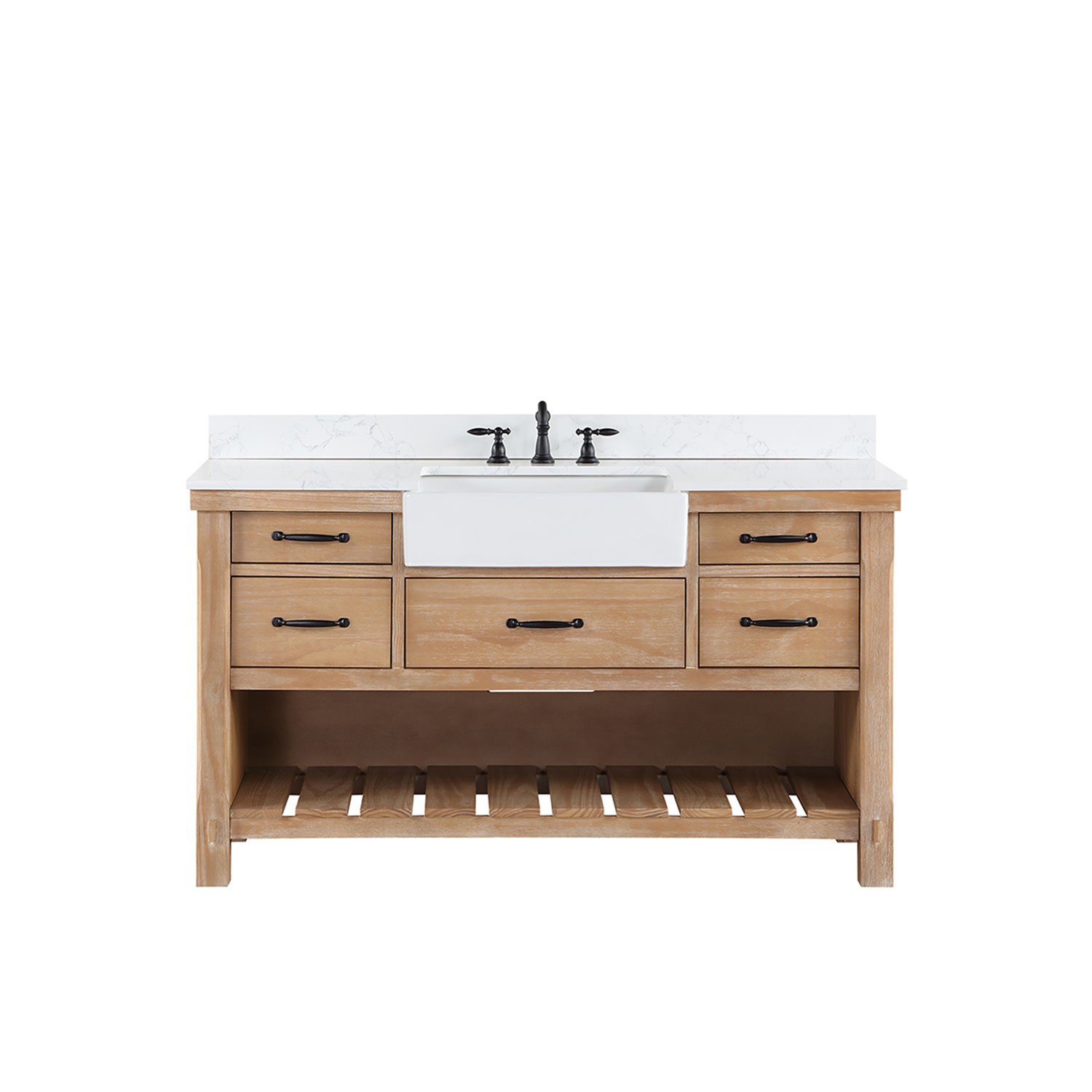 Miseno MV-NM-701660 Villareal 60″ – Weathered Pine / White
