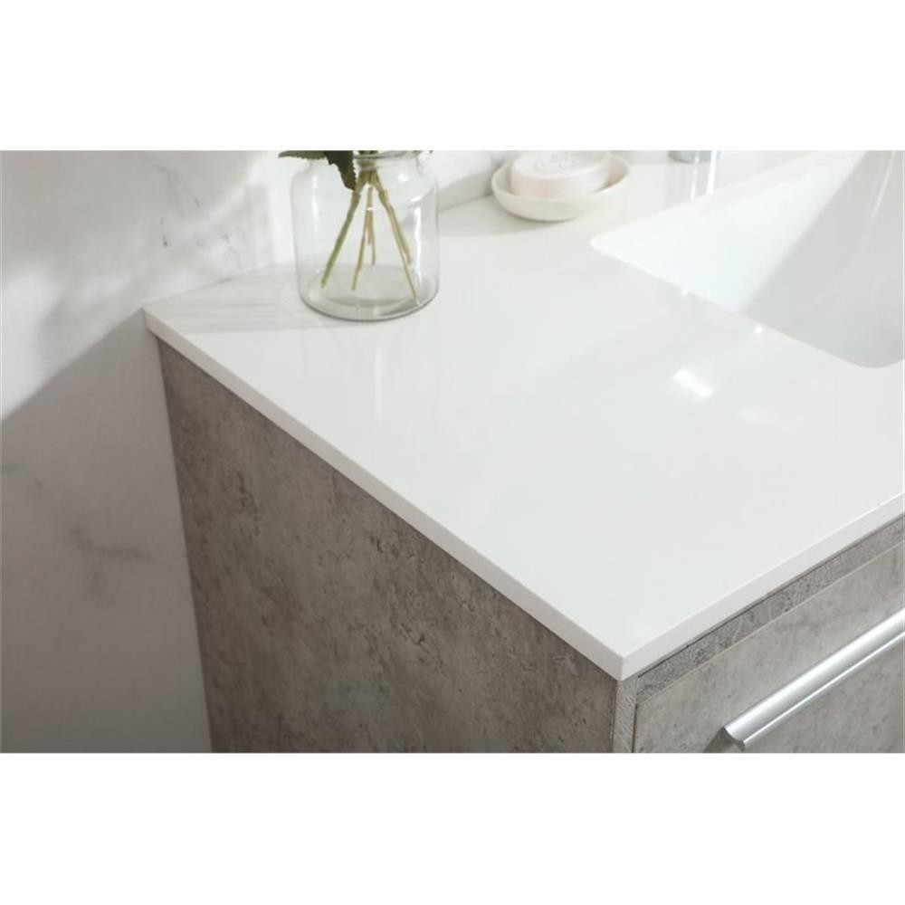 Elegant Decor Penn 40″ Aluminum Alloy MDF Single Bathroom Vanity in Gray