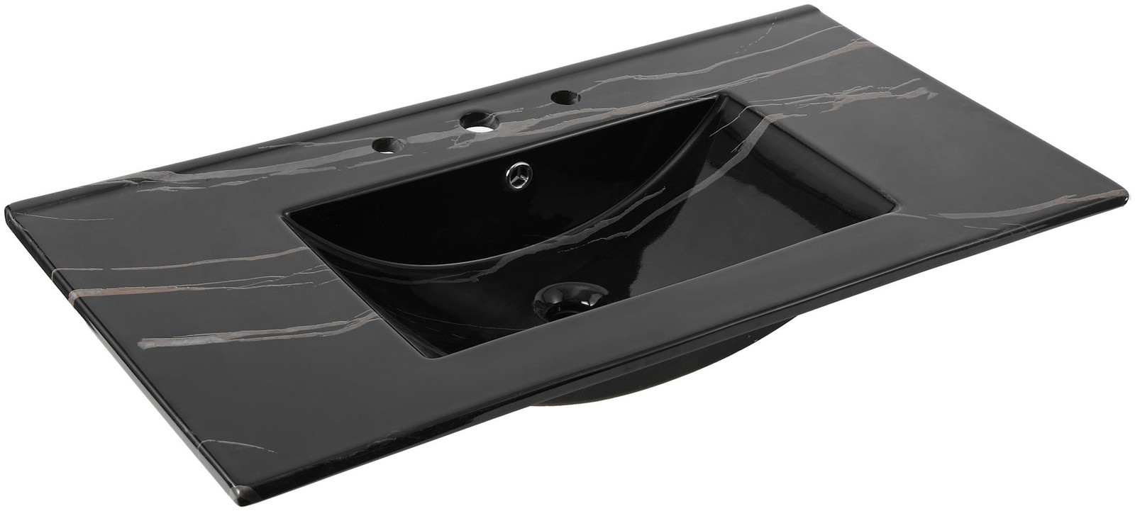 JONATHAN Y Lighting SNK1003 Ancillary 36″ Ceramic Vanity Top – Black