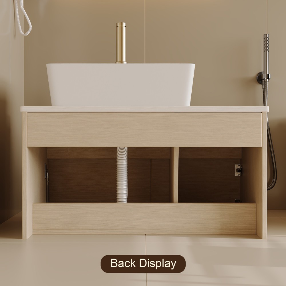 31.5″ Wall Mounted Bathroom Vanity w/Sink, Drawer, Floating Vanity Door Cabinet