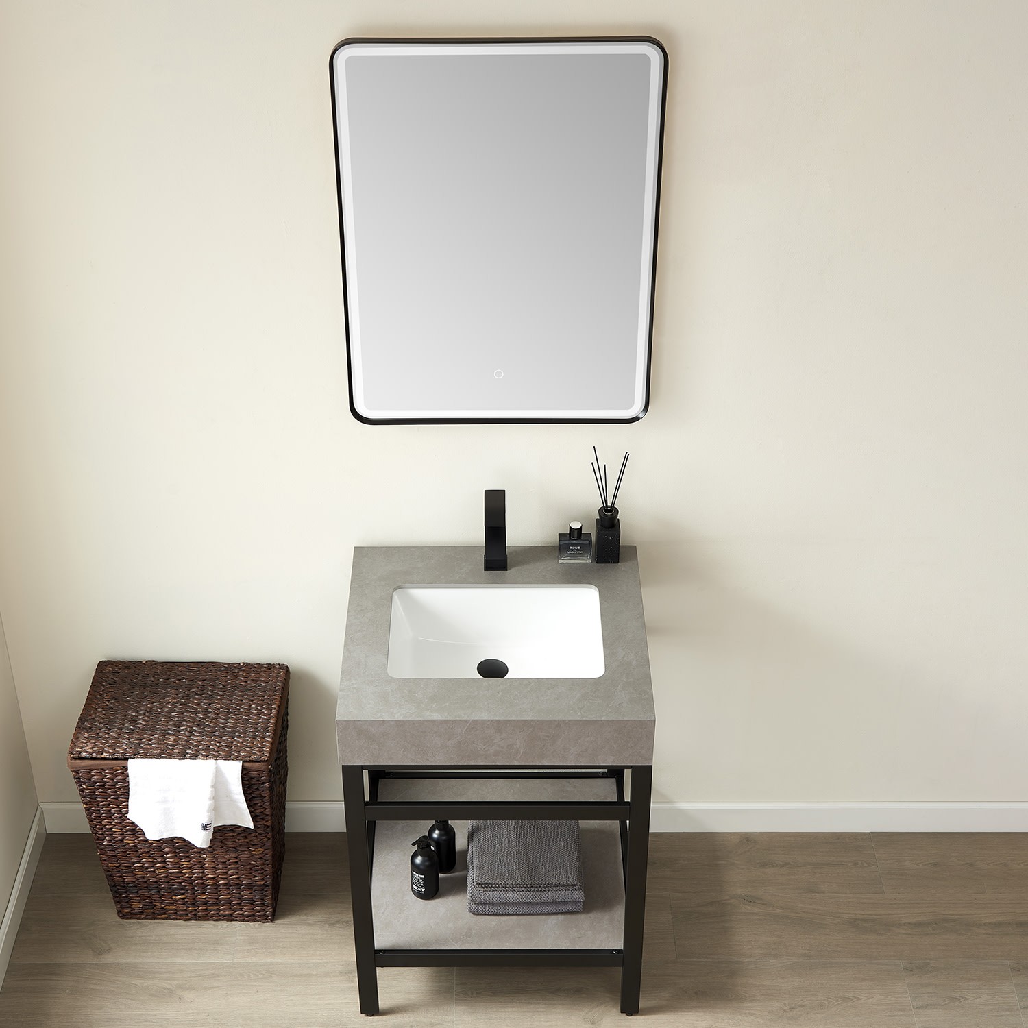 Miseno MV702524 Funes 24″ – Brushed Gold / White