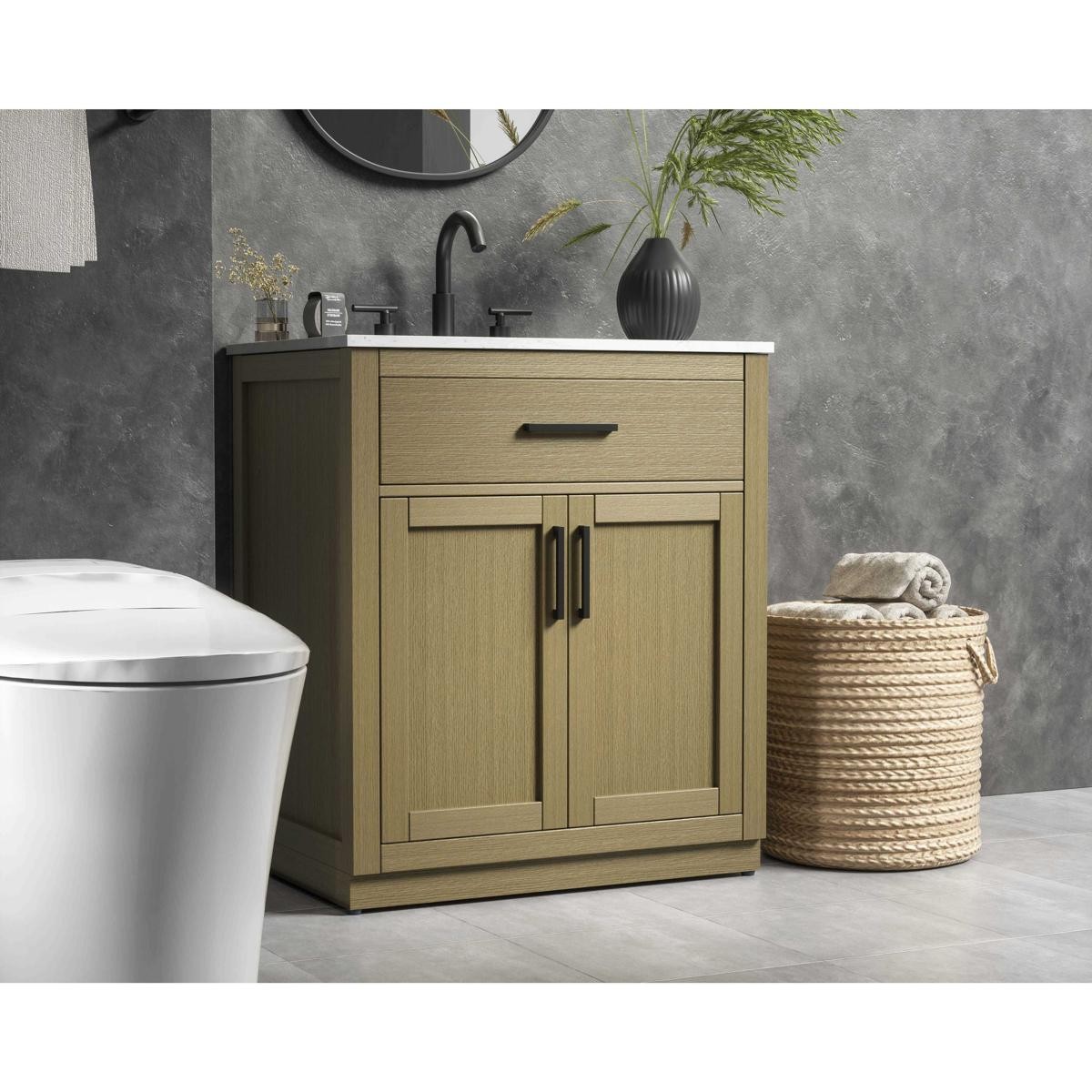 Elegant Lighting VF29730MHB Alden Vanity Honey Brown
