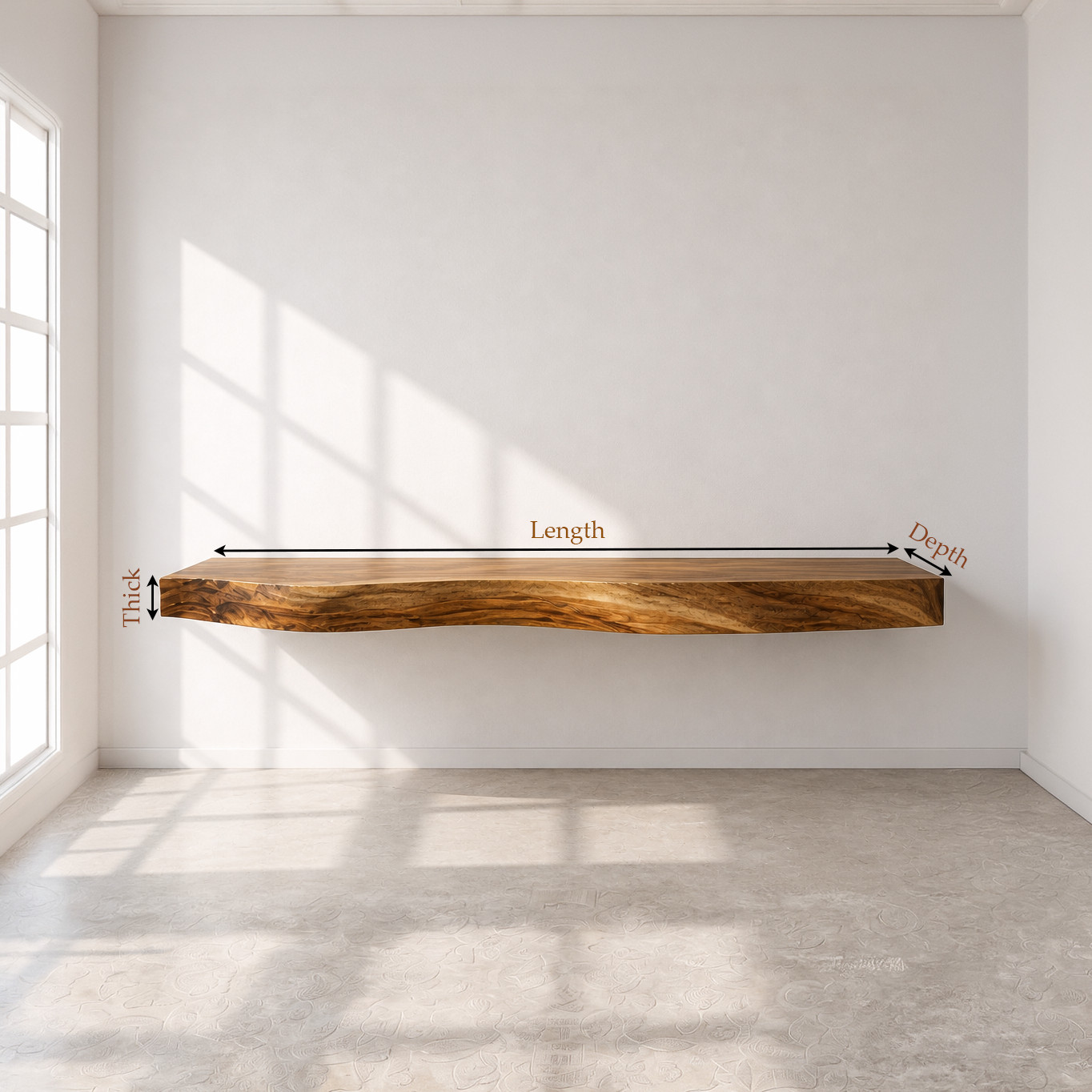 Bathroom Vanity Modern Live Edge Solid Wood Countertop Sink Top Bathroom