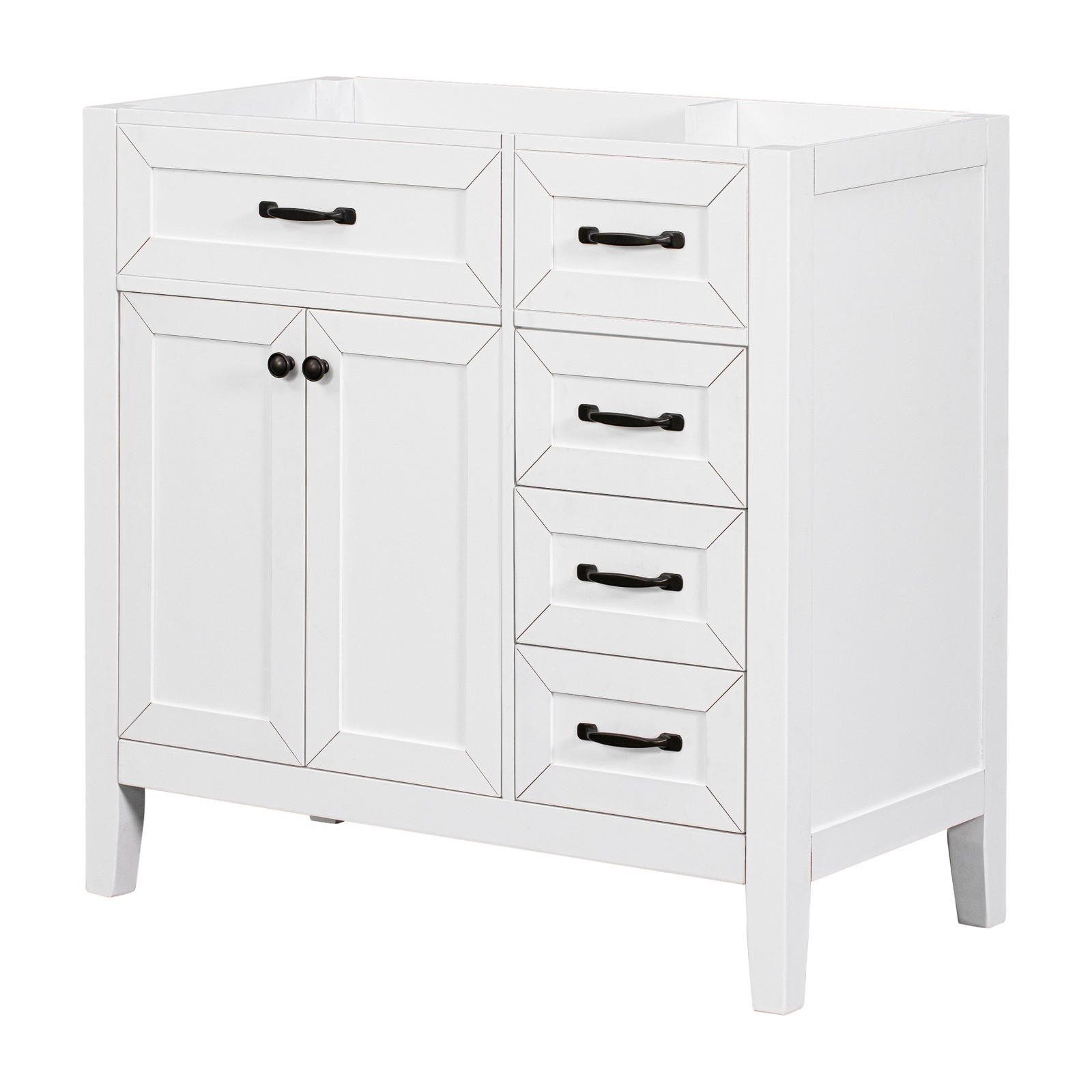 36″ Bathroom Vanity Base Only Cabinet with Drawers White