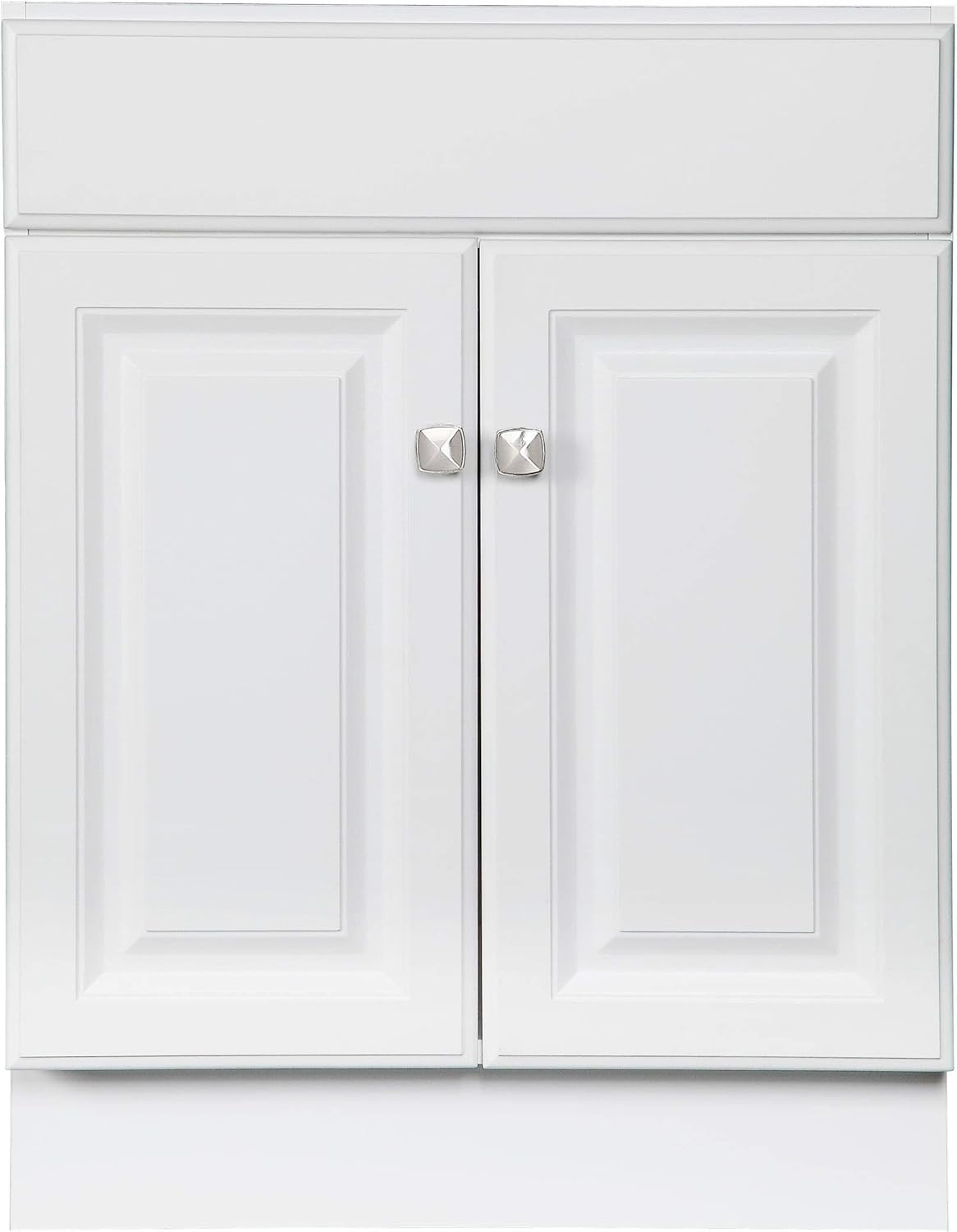 Wyndham White Bath Vanity with 2 Doors and 25″ Top – Easy Assembly