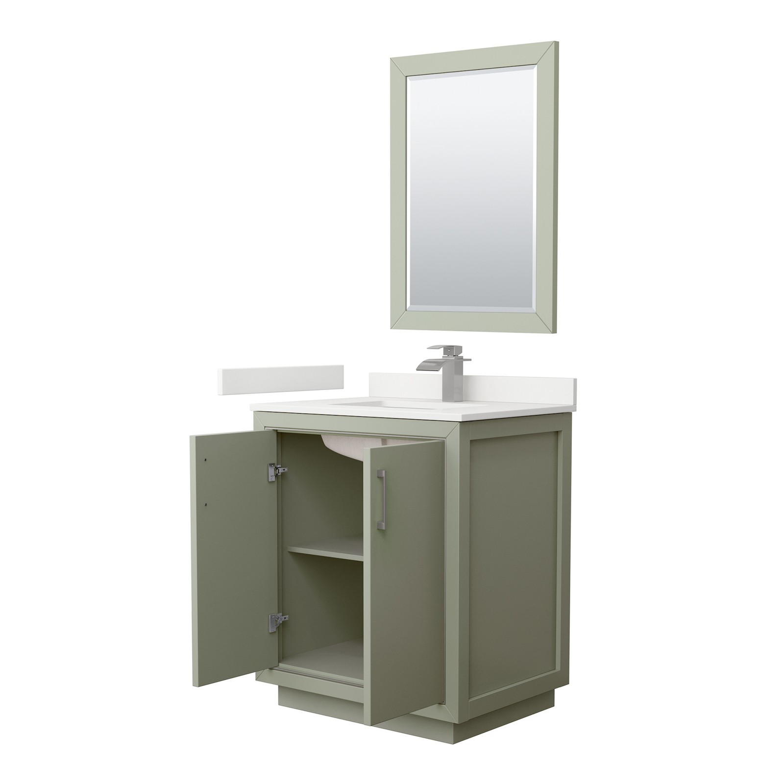 Wyndham Collection WCF111130S-QTZ-UNSM24 Icon 30″ – Dark Gray / White Quartz Top