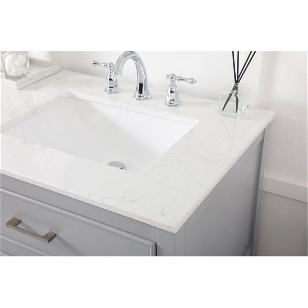 Elegant Decor Sinclaire 72″ Aluminum Alloy & MDF Double Bathroom Vanity in Gray