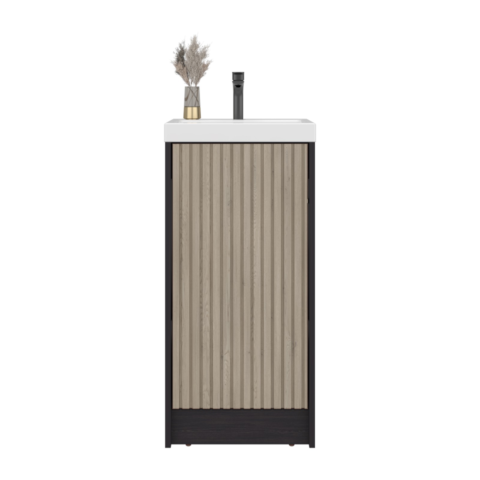 Bathroom Storage Cabinet 32″H Black Wengue Modern One Door