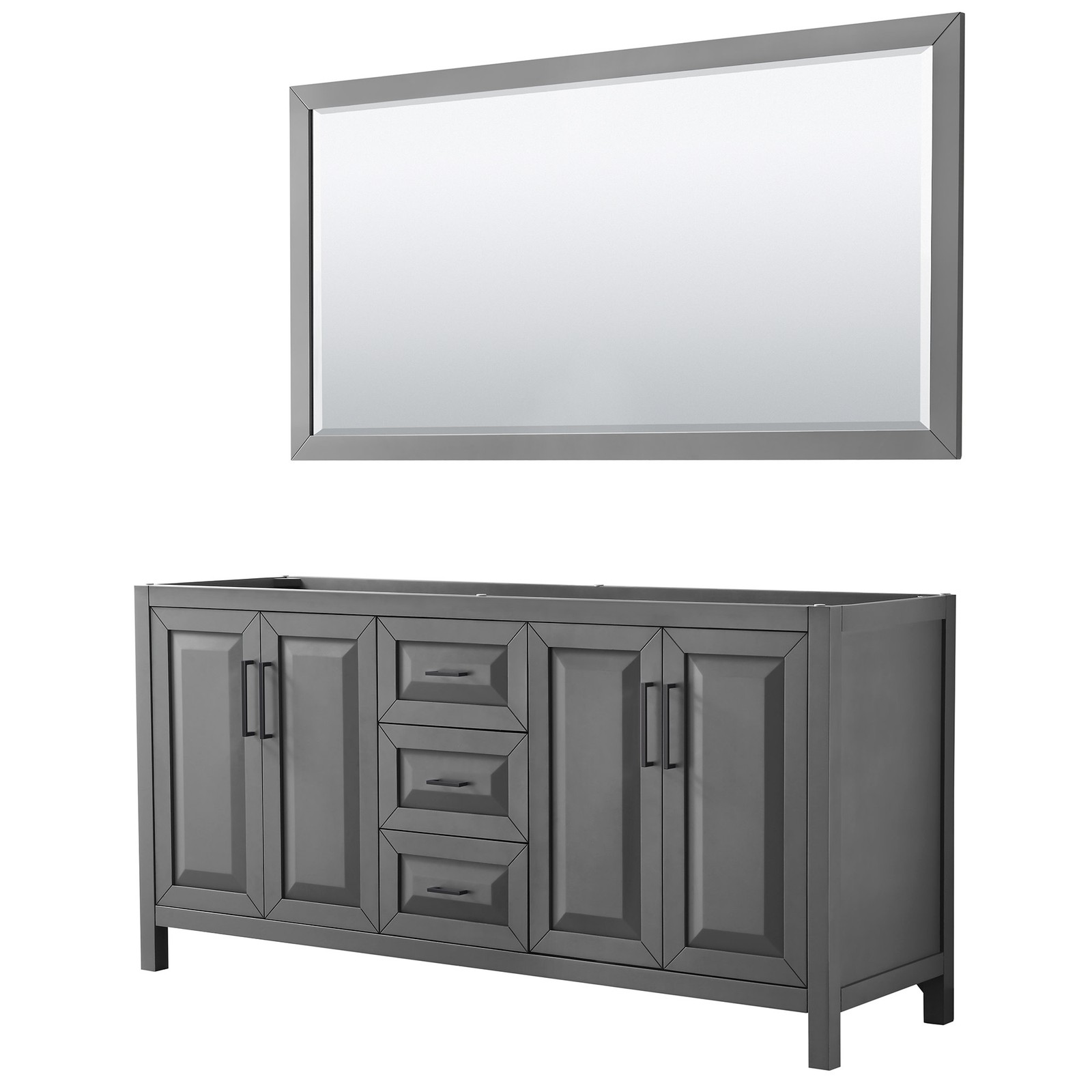 Wyndham Collection WCV252572DCXSXXM70 Daria 71″ Double – Dark Gray / Matte Black