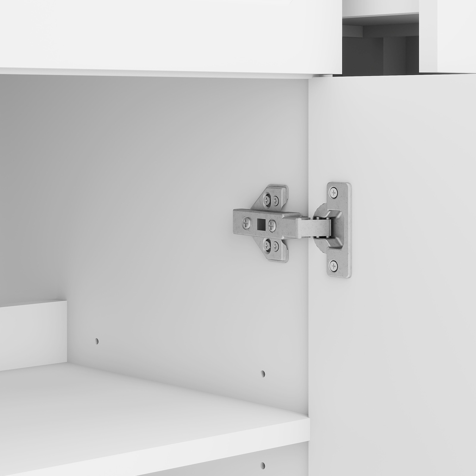 48″Bathroom Vanity with Sink Soft Close 2 Doors and 6 Drawers Freestanding White