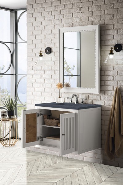 30″ James Martin Athens E645-V30-GW-3CSP Vanity Cabinet Charcoal Soapstone Top