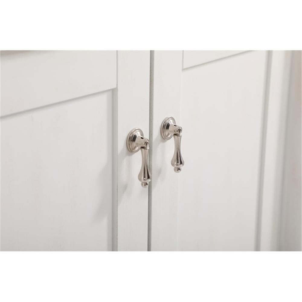 Elegant Decor Lexington 30″ Wood Bathroom Vanity in Antique White/Brushed Nickel