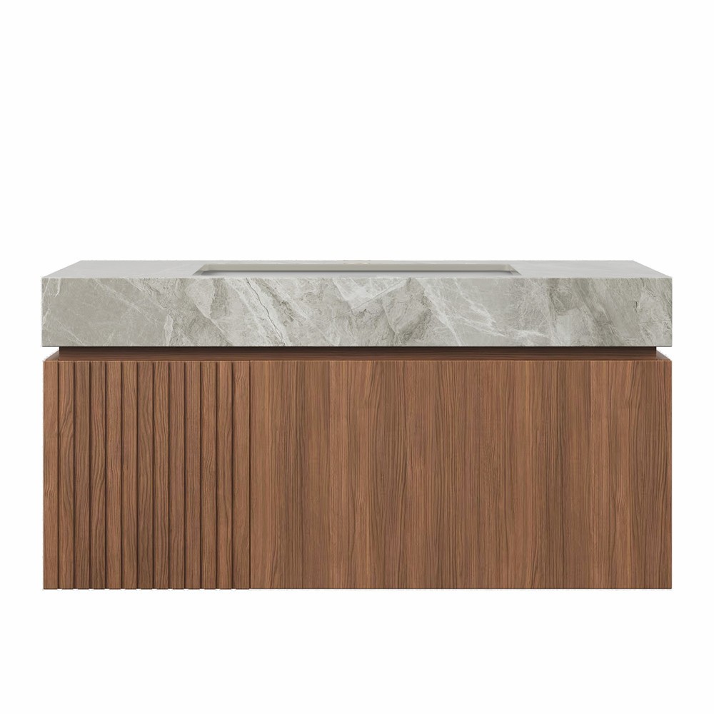 36″ Wall Mounted Bathroom Vanity w/Sink, Drawer, Floating Vanity Door Cabinet