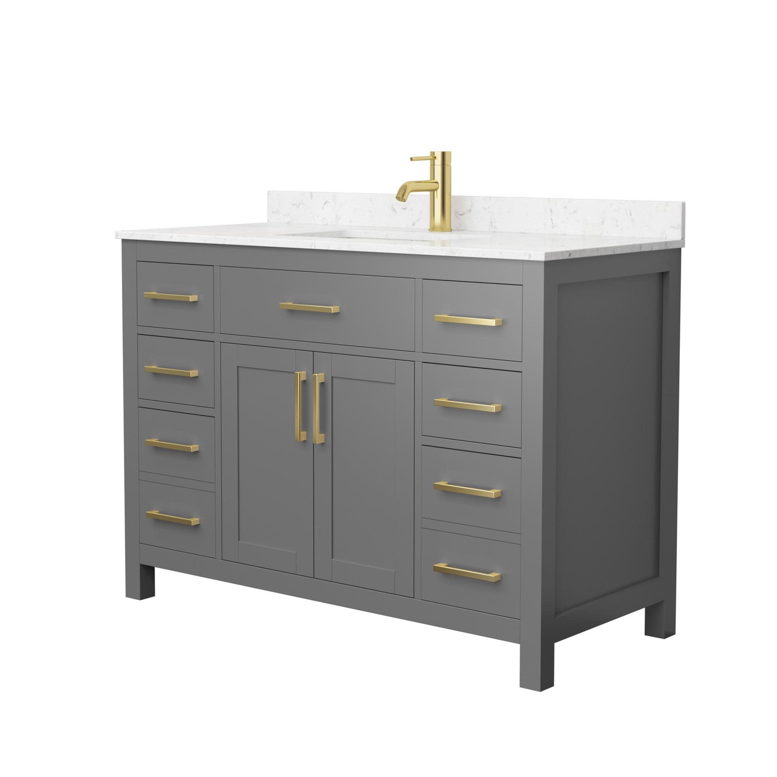Wyndham Collection WCG242448S-UNSMXX Beckett 48″ – White / White Cultured Marble