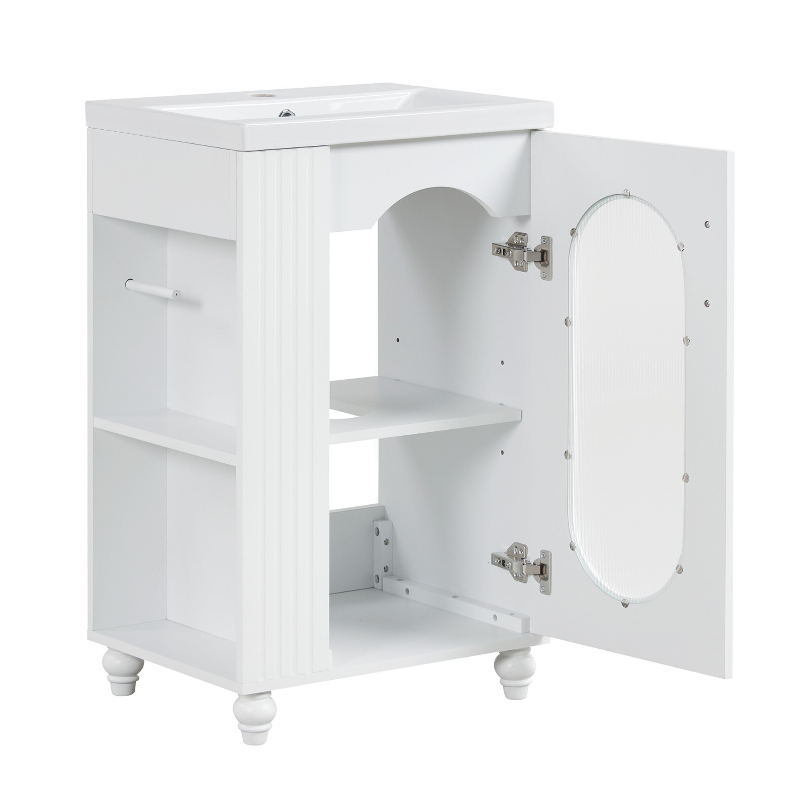 20″ Bathroom Vanity with Ceramic Sink Storage Cabinet Adjustable Shelf Racks