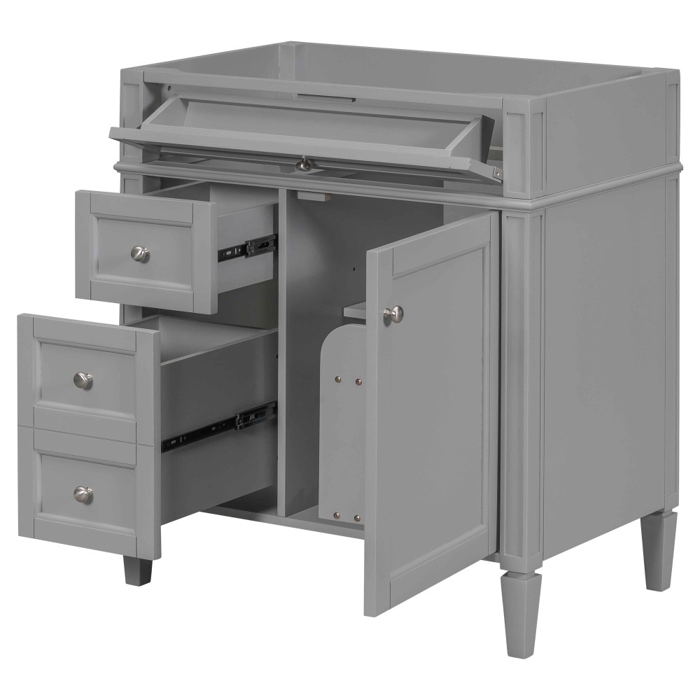 Vanity with no sink Two drawers One pull-out drawer